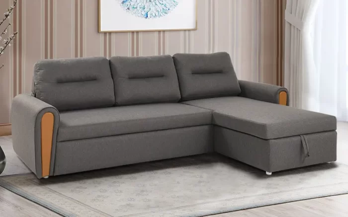 Canovile Right Lounger Sofa Cum Bed In Fabric