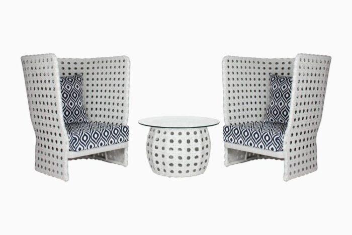 Rattan 3 Piece Outdoor-Indoor Patio Coffee Seating Set - Image 4